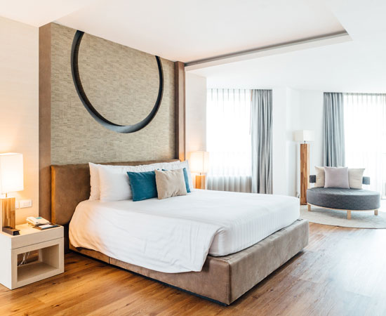 Spacious bedroom at Seria Apartments